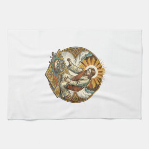 Jesus Dropped Birthday Cake Face Down Kitchen Floo Towel