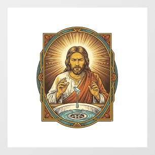 Jesus Dropped Contact Lens Bathroom Sink Drain Bli Window Cling