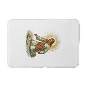 Jesus Dropped Fresh Sliced Avocado Floor Tragic Fo Bath Mat