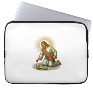 Jesus Dropped Fresh Sliced Avocado Floor Tragic Fo Laptop Sleeve
