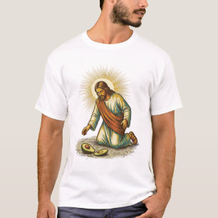 Jesus Dropped Fresh Sliced Avocado Floor Tragic Fo T-Shirt