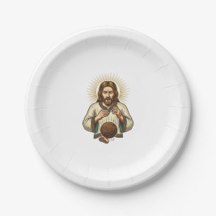 Jesus Dropped Heavy Medicine Ball Toe Pain Gym Hum Paper Plate