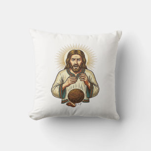 Jesus Dropped Heavy Medicine Ball Toe Pain Gym Hum Throw Pillow
