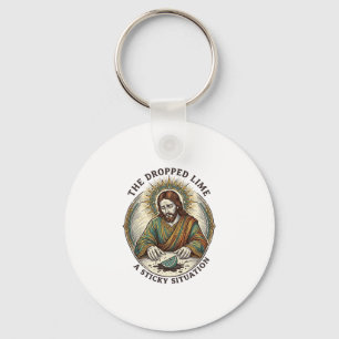 Jesus Dropped Lime Wedge Dirty Floor Tequila Party Keychain