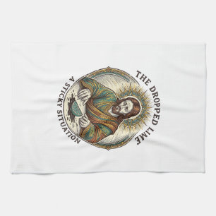 Jesus Dropped Lime Wedge Dirty Floor Tequila Party Kitchen Towel
