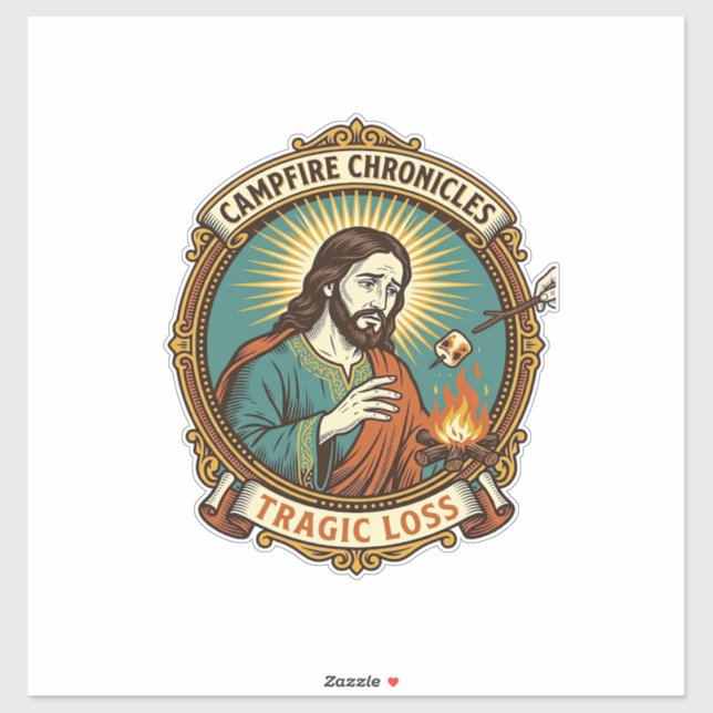 Jesus Dropped Marshmallow Campfire Party Fail Humo (Sheet)