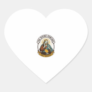 Jesus Dropped Perfect Pancake Flipping Missed Pan Heart Sticker