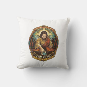Jesus Dropped Phone Between Car Seats Black Hole H Throw Pillow