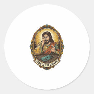 Jesus Dropped Phone Screen Down Dance Floor Club H Classic Round Sticker