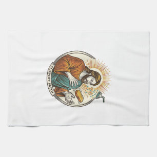Jesus Dropped Slippery Soap Shower Tub Clumsy Humo Kitchen Towel