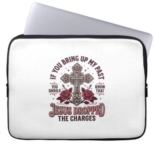 Jesus Dropped The Charges Vintage Cross Shirt Laptop Sleeve
