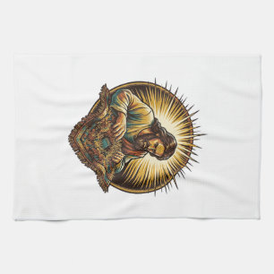Jesus Dropped Tiny SD Card Lost Carpet Tech Humor_ Kitchen Towel