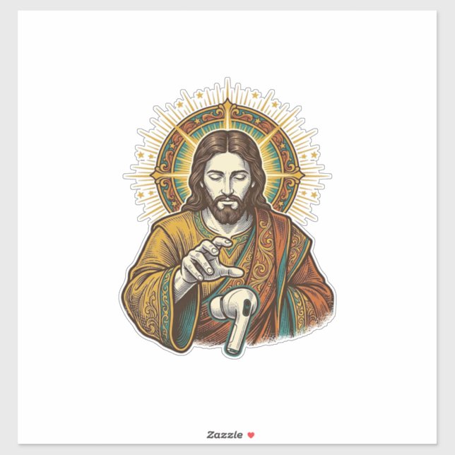 Jesus Dropped Wireless Earbud Under Desk Tech Clum (Sheet)