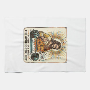 Jesus Dropping Heavy Dumbbell Loudly Gym Lunk Alar Kitchen Towel