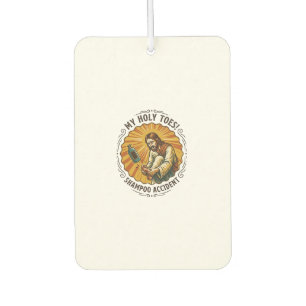 Jesus Dropping Shampoo Bottle On Foot Shower Pain Air Freshener