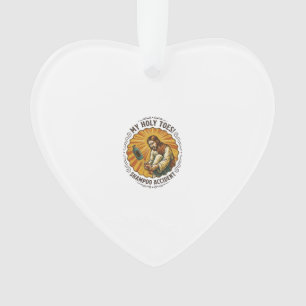Jesus Dropping Shampoo Bottle On Foot Shower Pain  Ornament