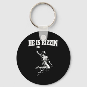 Jesus Dunking Meme Heaven Basketball Dunk He Is Ri Keychain