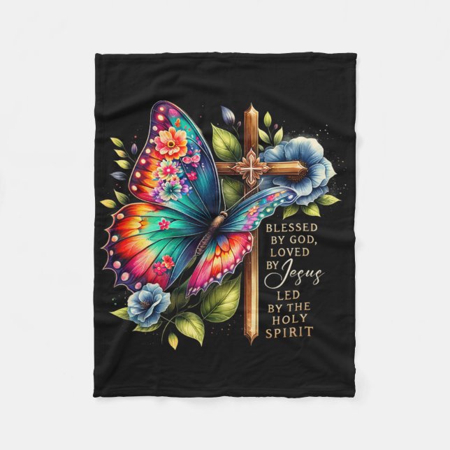 Jesus Easter Day Blessed  Fleece Blanket (Front)