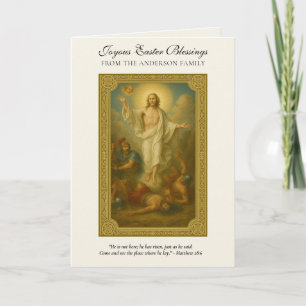 Jesus Easter Resurrection Prayer Scripture  Holiday Card
