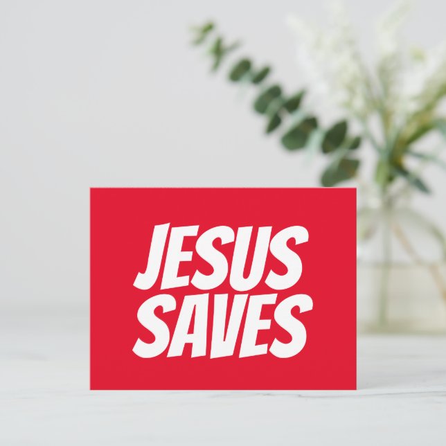 Jésus économise la carte postale chrétienne (Debout devant)