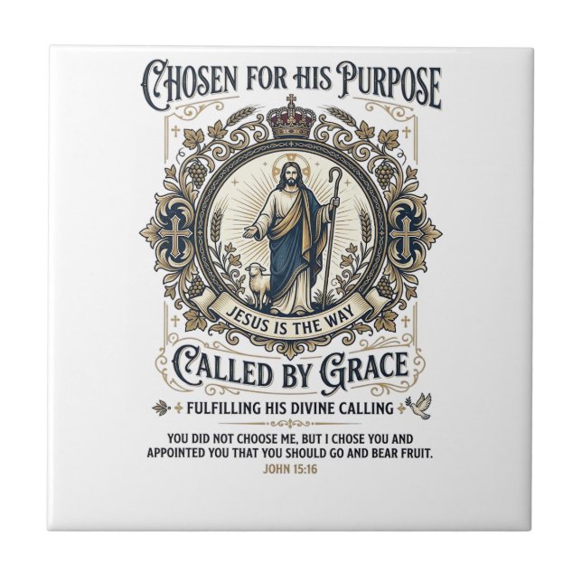 Jesus Electrician Shirt Faith Based Design_1 Tile (Front)