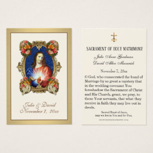 Jesus Elegant Gold Wedding Favour Card 