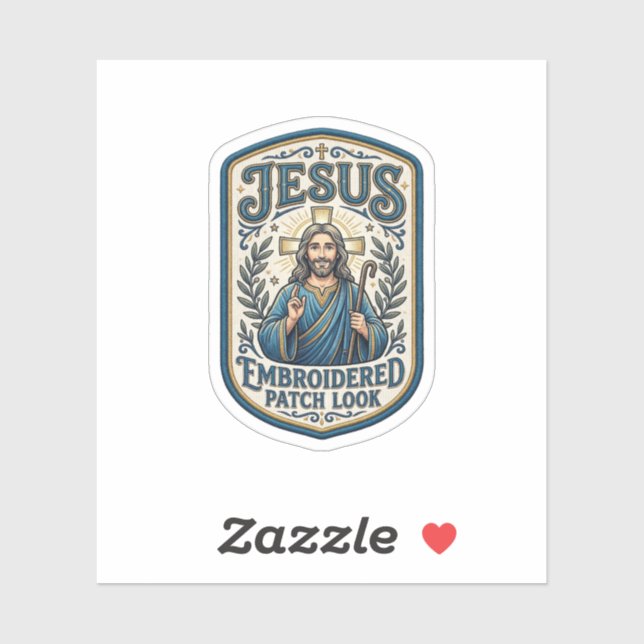 Jesus Embroidered Patch Look Jesus Embroidered Pat (Sheet)