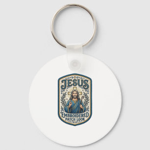 Jesus Embroidered Patch Look Jesus Embroidered Pat Keychain