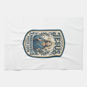 Jesus Embroidered Patch Look Jesus Embroidered Pat Kitchen Towel