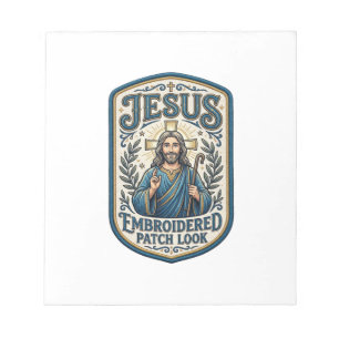Jesus Embroidered Patch Look Jesus Embroidered Pat Notepad