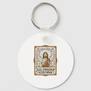 Jesus Embroidery Needlework Jesus Embroidery Needl Keychain