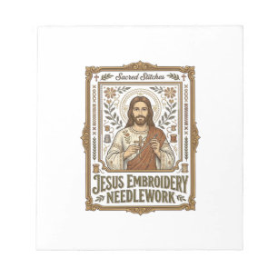 Jesus Embroidery Needlework Jesus Embroidery Needl Notepad