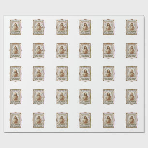 Jesus Embroidery Needlework Jesus Embroidery Needl Wrapping Paper