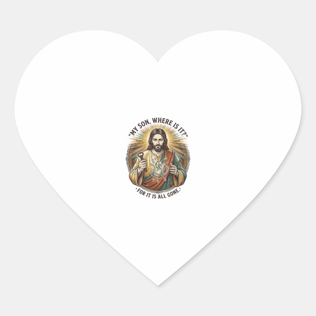 Jesus Empty Broken Beer Mug Bartender Drinking Hum Heart Sticker (Front)