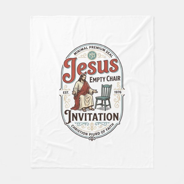 Jesus Empty Chair Invitation Jesus Empty Chair Inv Fleece Blanket (Front)