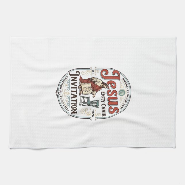 Jesus Empty Chair Invitation Jesus Empty Chair Inv Kitchen Towel (Horizontal)