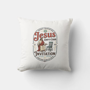 Jesus Empty Chair Invitation Jesus Empty Chair Inv Throw Pillow