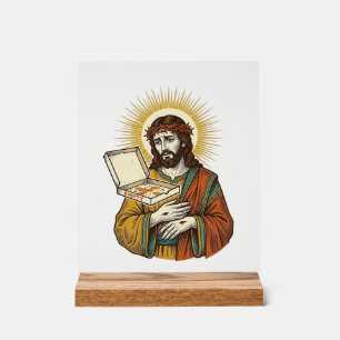 Jesus Empty Pizza Box Fridge Betrayal Food Humor_1 Acrylic Sign