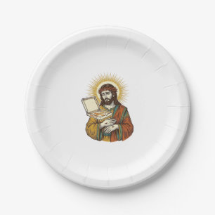 Jesus Empty Pizza Box Fridge Betrayal Food Humor_1 Paper Plate