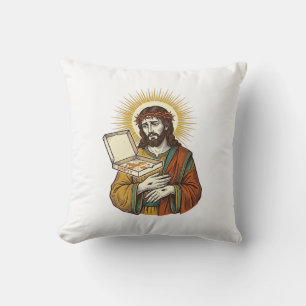 Jesus Empty Pizza Box Fridge Betrayal Food Humor_1 Throw Pillow