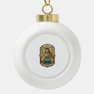 Jesus Empty Printer Paper Tray Office Work Annoyan Ceramic Ball Christmas Ornament