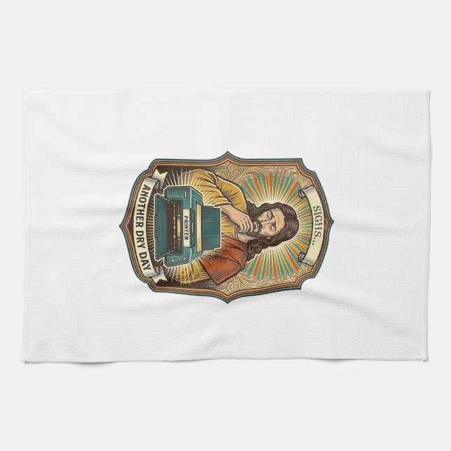 Jesus Empty Printer Paper Tray Office Work Annoyan Kitchen Towel (Horizontal)