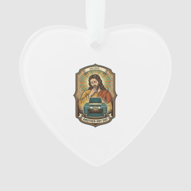 Jesus Empty Printer Paper Tray Office Work Annoyan Ornament (Front)