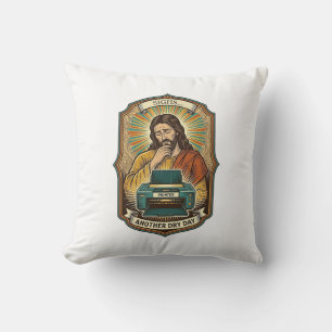 Jesus Empty Printer Paper Tray Office Work Annoyan Throw Pillow