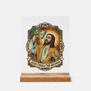 Jesus Empty Tortilla Chip Bag Drunk Munchies Party Acrylic Sign