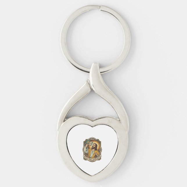 Jesus Empty Tortilla Chip Bag Drunk Munchies Party Keychain (Front)