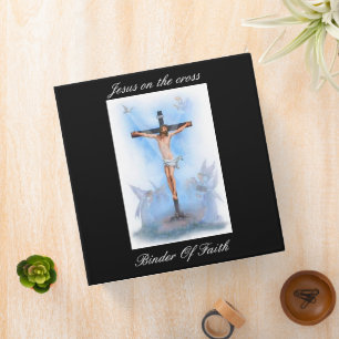 Jésus en croix avec les oiseaux Classeur