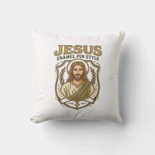 Jesus Enamel Pin Style Jesus Enamel Pin Christian Throw Pillow