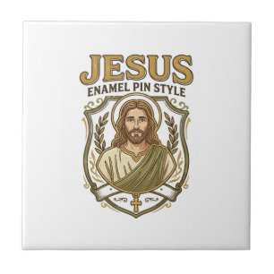 Jesus Enamel Pin Style Jesus Enamel Pin Christian  Tile