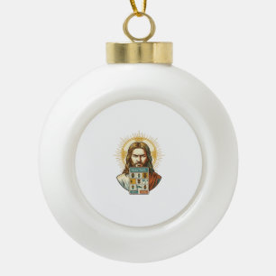 Jesus Endless Captcha Verification Traffic Lights Ceramic Ball Christmas Ornament